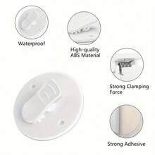 2/4/5/6Pcs Drill-Free Shower Curtain Windproof Fixing Clips, Bathroom Shower Curtain Anti-Leakage Edge Anti-Slip Fixer, Strong Adhesive Curtain Fixing Buckle - White - View 7