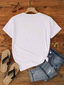 Camiseta de mujer estilo occidental con calavera de toro, estilo retro de los 90, música country, uso casual, para maestros, de vuelta a la escuela, uniforme escolar, disfraz de Halloween, blanco verano(Home activities, retro style, unisex) - Blanco - Ver 6