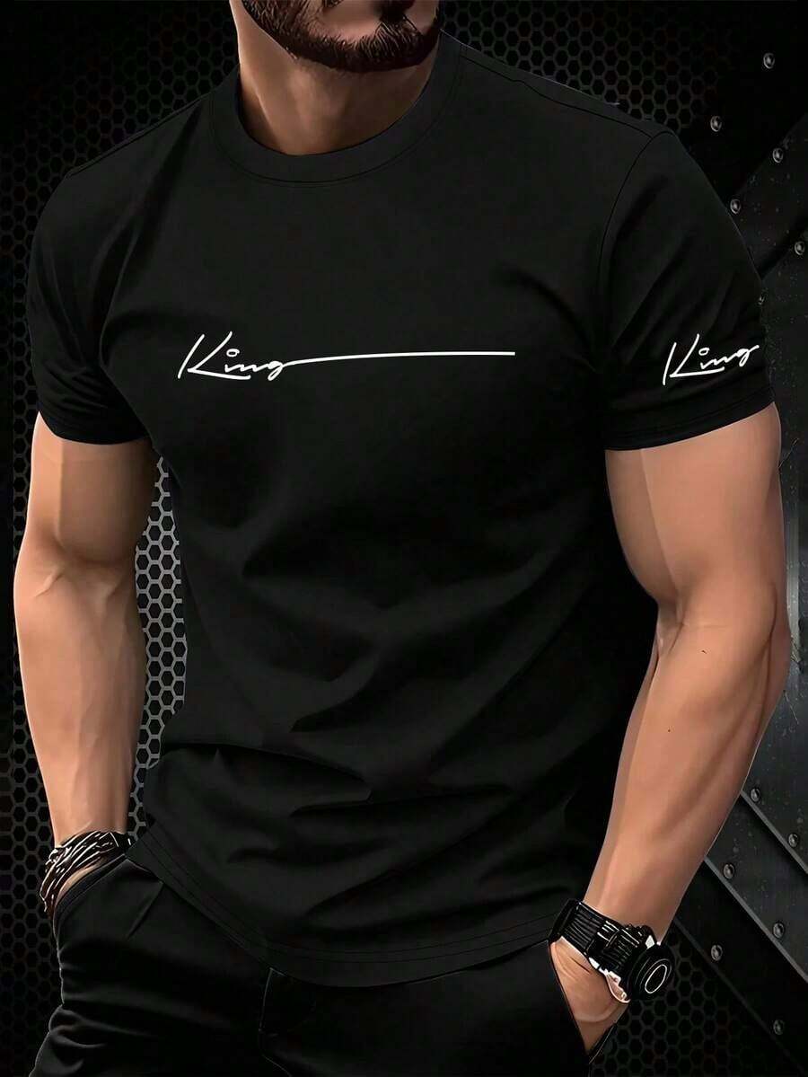NEOREFINED Men's Slim Fit Casual Short Sleeve T-Shirt Set, Minimalist And Versatile Crew Neck T-Shirt Set - Negro 2 - View 1