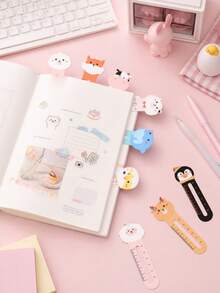 Bộ 50 chiếc thước kẻ và đánh dấu trang hình động vật dễ thương, thước kẻ và đánh dấu trang hình động vật hoạt hình, thước kẻ và đánh dấu trang 2 trong 1 hình động vật, thước mini 5cm, đánh dấu trang phần thưởng trong lớp học, đồ dùng văn phòng phẩm trường học, nhật ký, phụ kiện đọc sách, học tập, dành cho người yêu sách. - Bộ thước kẻ và thẻ đánh dấu trang hình động vật - Xem 7