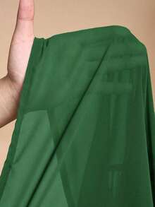 Conjunto de bata y pantalones de pierna ancha de unicolor para mujer, conjunto informal de cubrecuerpo para resort - Verde - Ver 9