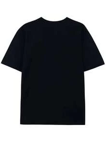 Camiseta de algodón puro para mujer, con estampado de calavera pirata y espada, estilo casual, cuello redondo. - Negro - Ver 2