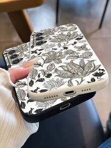 1个创意白色素描花卉印花软硅胶手机壳，兼容三星Galaxy S26 S25 S24 Ultra S24 Plus S24 FE S23 S22 A55 A54 A53 A52 A50 A30 A42 A35 A34 A33 A25 A24 A20 A30 A15 A17、Smart 8/ Hot 40i/ Spark 20/ Spark 20C/ Spark Go 2024/ G84/荣耀X9b X9A X9D X7B X9C X6A 8X X7 X8 X8C X8B Y9S Y9A Y7P Y7P - 黑色 - 查看 3