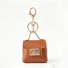 Bolso de mano mini de estudiante de unicolor de PU, monedero con cierre cuadrado, bolsa de almacenamiento mini para auriculares, colgante llavero portátil, accesorio de correa para el hombro del teléfono, accesorios de regalo del Día de San Valentín - Multicolor - Ver 11