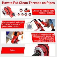Pipe Threading Kit BSPT Thread Cutting Steel Threader Plumbers Set UK - PKQ1302-4 - View 6