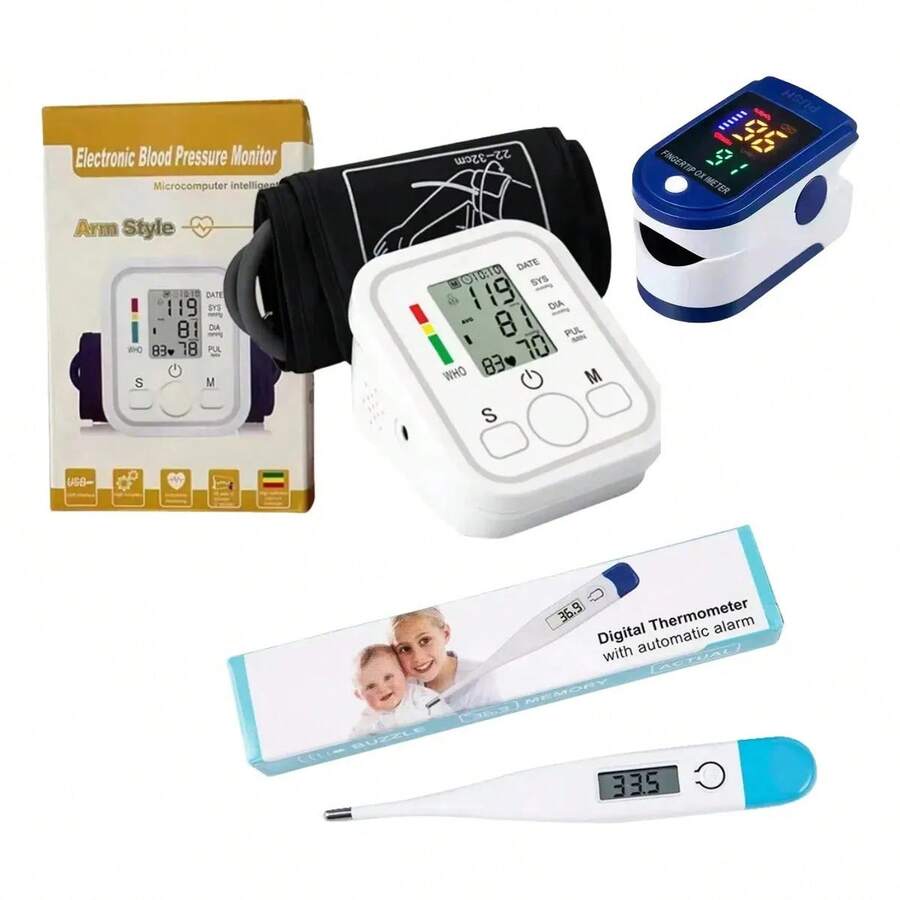 Blood Pressure Monitor With Oximeter Kit And Temperature Meter - Two-piece set - View 1