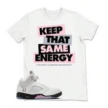 Matching T-Shirt R 5 Soft Pink 5 - Sneaker T-Shirts That Convey The Same Energy, T-Shirt 5 Medm Soft Pink 35th Anniversary For Youth And Adults - 白色 - 查看 1