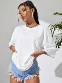 1 piezas de la camiseta de las mujeres, de moda fresco casual camiseta cuello de la tripulación con letras impresas, ropa de suéter de las mujeres para todas las estaciones (primavera, verano, otoño, invierno), traje para deportes / playa / calle / fiesta, como regalo para él / ella, amigos-180g y 100% algodón (S-3XL, Envío local) - Blanco 2 - Ver 6