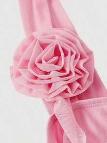 MOD Vestido romántico con estampado floral para mujeres, adecuado para citas, Día de San Valentín - Rosa - Ver 3