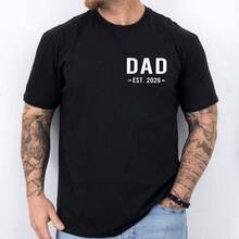 1PC Dad Est 2026 T-Shirt, New Dad Shirt, Gift For Dad, Pregnancy Announcement To Dad, Dad Surprise Gift, Dad Gift From Wife, Dad Birthday Gift - màu đen - Xem 7