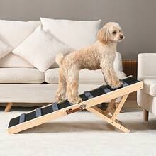 VEVOR Dog Ramp, Folding Pet Ramp For Bed, Adjustable Dog Ramp For Small, Large, Old Dogs & Cats, Wooden Pet Ramp With 39.3" Long Ramp, Adjustable From 15" To 22", Suitable For Couch, Sofa, Car - 39.3" Long - View 9
