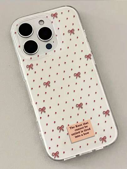 1 Stück Polka Punkt Schleife 17 Pro Handyhülle, kompatibel mit Apple 16, 15 Pro Max