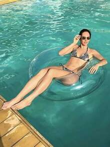 1pc White Transparent Diamond-Shaped Inflatable Swimming Ring - Made Of PVC, Suitable For Adults, Pool Party, Beach Leisure, Bachelor Party Gift, Wedding Decoration, Pool Inflatable, Beach Essentials, Pool Float - Multicolor - View 16