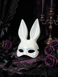 Mặt nạ nửa mặt tai thỏ bóng loáng gợi cảm cho nữ, phù hợp cho Halloween, lễ hội, tiệc tùng, quán bar, KTV, trang trí sinh nhật - Thỏ hồng mờ - Xem 14