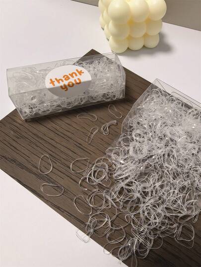 300pcs,Boxed Transparent Mini Elastic Hair Ties,Small Disposable Rubber Rings, Small Band Rubber Band Hair Accessories Headdress Disposable Rubber Band Women's Hair Cute Hair Tie, Daily Use, Ponytail, Wedding Hairstyles Ponytail Holders, Hair Bobbles ,Hair Rope Hairbands,Hair Bobbles ,Home,Skincare Accessories,Suitable For Everyday Use