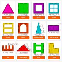 VINEDI, juego de construcción de bloques magnéticos, azulejos magnéticos, juguetes educativos Montessori para niños, regalo para niños y niñas - pared 4 piezas - Ver 2