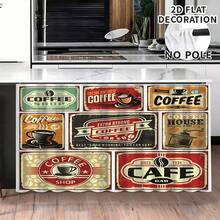 1 pieza, Decoración del hogar, Falda de mesa con estampado de café, Cortina pequeña de cocina, Cubierta de gabinete de cocina, Con agujeros para cortina, Fácil de colgar, Rectangular, Tejido a máquina, Lavable a máquina, Decoración y accesorios de cocina, Perfecto para gabinetes de cocina y decoración del hogar - Multicolor - Ver 3