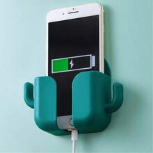 2pcs Classic Wall-Mounted Phone Holder, Plastic Storage Organizer, Suitable For TV Remote, Air Conditioner Remote, Bedside Charging Stand, No Power Required - Multiple Styles - View 10