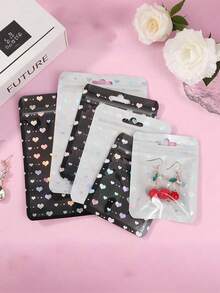 100/30/10pcs PVC Anti-Tarnish Transparent Jewelry Zipper Bags, Anti-Oxidation Small Zipper Pouches For Earrings, Necklaces And Jewelry - Multicolor - View 4