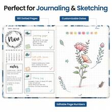 Lined Journal Notebook For Women & Men, Hardcover Leather Journal For Writing, A5 College Ruled Notebook For Work & Note Taking, Perfect For Office School Home Supplies, 160 Pages, Butterfly - J-watercolor Petal - View 3