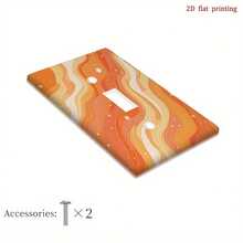 Decorative Switch Plate Cover - Modern Orange Wave Pattern, Easy Installation Screw/Adhesive Mounting, No Wiring Needed - Suitable For Kitchen, Living Room, Office - Compatible With Single/Double Switch And Outlet - Home Decor Upgrade, Minimalist Style, 2D Flat Design - A - View 10