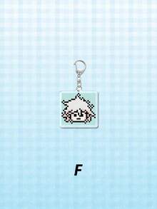 1pc Acrylic Cute Pixel Art Character Pendant, Suitable For Backpack, Bag, Wallet Decoration, Gift For Friends - Multicolor - View 19