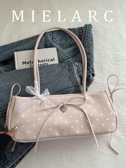 Mẫu túi xách Niche Sweet Floral Baguette mới năm 2026, túi đeo vai thắt nơ thời trang dành cho các cô gái trẻ.