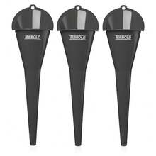 Oil Funnel 3-Pack | 11" Long Nesting Plastic Funnels For Automotive Use, Oil Change, Gas, Car Transmission, Kitchen Use, Filling Small Bottles (Grey) - 1 - View 2