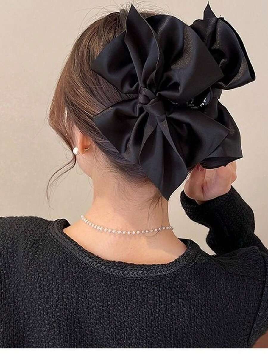 1pc Black Butterfly Claw Hair Clip, Suitable For Daily Wear - Black - View 1