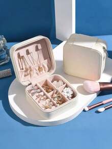 1 Stück tragbare kleine/große Schmuckaufbewahrungsbox, exquisiter Schmuckorganizer, geeignet für Halsketten, Ringe, Ohrringe und andere Accessoires, Valentinstag Geschenk, Heimdekoration Box, zum Aufbewahren kleiner Schmuckstücke wie Ohrringe, Halsketten und Ringe, Sommerreise, Urlaub, Badezimmerdekoration, Feiertags-Make-up-Aufbewahrungsbox, Badezimmerzubehör, Schulanfangszubehör. - Mehrfarbig - Übersicht 15