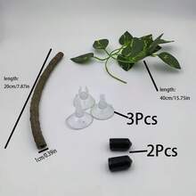 一套7.87英寸/11.81英寸爬行动物藤蔓和叶子，适用于鱼缸装饰，也可用于装饰变色龙、蜥蜴、螃蟹、蜘蛛和壁虎的栖息地。 - 20公分 - 查看 9