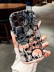 暗黑骷髅头设计，兼容 17、16 Pro Max、14、13、12、11 Pro Max、XS Max、X、XR、8、7、Plus、Mini，适合作为生日礼物、送给女朋友、男朋友或自用。 - 彩色 - 查看 5
