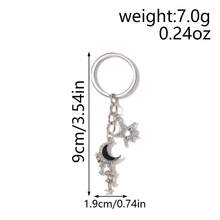1 pieza Llavero con estrella y luna de estilo INS con diamante de imitación para mujer, accesorio colgante de luna y estrella negra linda, versátil encanto de bolso/llavero de alta gama - Multicolor - Ver 5