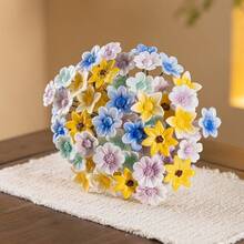 Ceramic Flower Garden Stakes, Flower Decorative Plant Picks - 1pc Yellow B 25CM 4CM - View 4