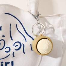 1pc Creative Food Series Stress Relief Keychain, Steamed Bun Shaped Pressing Key Portable Decompression Gadget - Multicolor - View 4