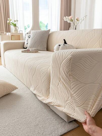 1 tấm bọc ghế sofa nhung mềm mại, co giãn, thân thiện với thú cưng, chống trượt, bền, có thể giặt máy, không phai màu, trang trí ngày lễ, tăng thêm không khí ấm cúng, bảo vệ ghế sofa, phù hợp với ghế sofa 1/2/3/4 chỗ ngồi, kèm theo miếng dán chống trượt.