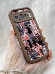 NR167 レトロアニメスタイル,対応するPixel 10 9 8 Pro 9A 8A ケース、対応するiPhone17 16 15 14 13 12 11 Pro Max 7 8 16 15 14 Plus 16e 17e 17 Air ケース、フルカメラ保護ソフト TPU ケース、キャンディカラーエンジェルアイラダーマットシリコン肌に優しいタッチフォンケースカバー（女性＆女の子向け） - カーキ - チェックする 7