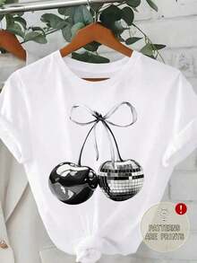 Y2K style,Fashionable styel,2026 newest,cute style,Causal style.LUNE Ropa de vacaciones, primavera y resort para mujer, camisetas gráficas de verano, blusas de verano lindas, blusas de vacaciones de verano180g(S-XXXL) - Blanco 6 - Ver 5