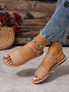 Summer New Floral White Sandals Comfortable Flat Shoes - Brown - View 3