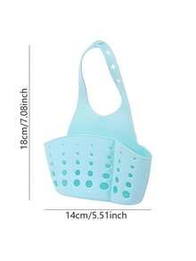1pc Adjustable Shoulder Strap Sink Hanging Basket With Silicone Storage Box Drainable Faucet Rack For Placing Sponges And Dishcloths, Practical Kitchen Hanging Storage Organizer. - Multicolor - View 10