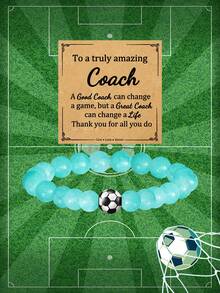 1Pc Charm Football Sports Bracelet, Suitable For Athletes, Sons, Brothers, Coaches, Birthday, Graduation Season Gifts, Elastic Design Team Spirit Gift, Suitable For Football Matches - Multicolor - View 15