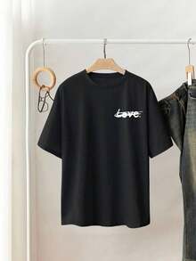 Women's Short-Sleeved T-Shirt With Round Neck And New York Letter Print, Casual Summer Top, Stylish And Comfortable Design For Everyday Wear, 100% Cotton. - 黑色 - 查看 6