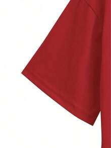 Conjunto Familiar Casual con Estampado de Letras Coloridas, Cómodo, Suave y Transpirable, Nueva Moda Retro para Mujer, Ideal para el Uso Diario en Otoño e Invierno, Versátil para Primavera y Verano. - Rojo - Ver 3