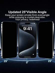 2-In-1 (1 Privacy Screen Protector + 1 Lens Protector) Anti-Glare Eye-Protecting Privacy Screen Protector, Providing More Comprehensive Privacy Protection, Compatible With IPhone 17 Pro Max, 16e/17 Air/17/17 Pro Max/17 Pro/16 Plus/14 Plus/13 Pro Max - Black - View 5