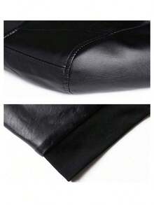 Men's Faux Leather Jacket, Valentine's Day Gift, Men's Bomber Jacket, Motorcycle Style, Retro Men's Leather Jacket, Suitable For Motorcycle Riding, Outdoor Activities, Suitable For Boyfriend, Husband, Professional Leather Jacket Design, Essential Men's Leather Jacket, Valentine's Day Gift, All-Season - 黑色 - 查看 9