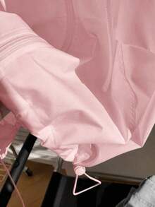 1 pieza Chaqueta casual con capucha, cremallera frontal, manga larga y protección solar, de unicolor, para otoño/invierno - Rosa - Ver 7