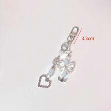 1 chiếc móc khóa hình bướm màu xanh trong suốt kiểu INS dành cho nữ, mặt dây chuyền hình trái tim kiểu pixel dễ thương cho balo, quà tặng bạn thân, phụ kiện trang trí túi xách. - Nhiều màu - Xem 2