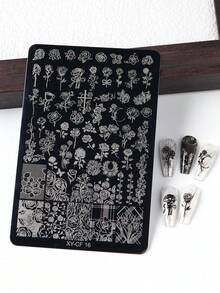 Khuôn dập móng tay họa tiết nơ dễ thương, khuôn dập móng tay hình hoa hồng, bướm và lá, khuôn dập móng tay hình trái tim, sao, trăng, ren và hoa. Dụng cụ làm móng. - Nhiều màu - Xem 10