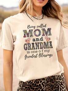 Camiseta de Agradecimiento para Abuelas y Madres - Camiseta cómoda de manga corta con cuello redondo, adecuada para madres y abuelas - Regalo familiar (Negro, Gris, Blanco, Rojo Oscuro) - Un gran regalo para todas las estaciones. - Blanco - Ver 7