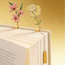 Retro Metal Bookmark With Quiet Floral Language, Simple Yet Stylish Artistic Style, Book Clip For Couples, Teacher Gift, Perfect Vintage Accessory For Book Lovers, Elegant Page Holder For Students And Readers, Decorative Metal Clip With Beautiful Botanical Design, Unique Gift For Literature Enthusiasts And Professionals, Charming Bookmark For Reading Lovers Who Appreciate Classic Vintage Aesthetic - Multicolor - View 8